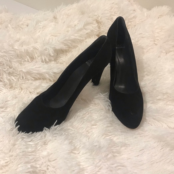 Stuart Weitzman Shoes - Stuart Weitzman Black Suede Heels Size 9 M
